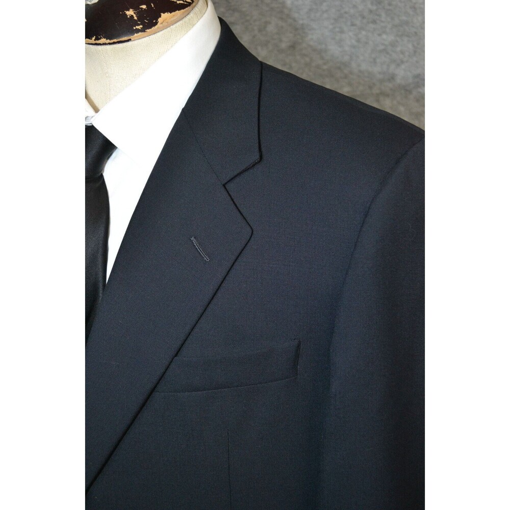 Hickey Freeman Boardroom Suit Jacket 42R Navy Blue Wool Blazer Union Made in USA - Picture 6 of 15